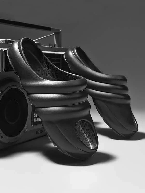 CUBICS Snail Cutout Foam Slides - Black