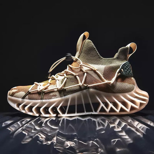 CUBICS Luxury Vortex Pivoted Dynamics Sneakers - Beige
