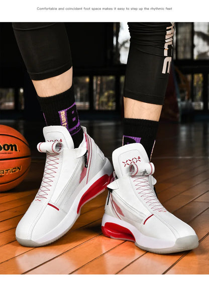 CUBICS 34 Zorden High Top Basketball Sneakers - White