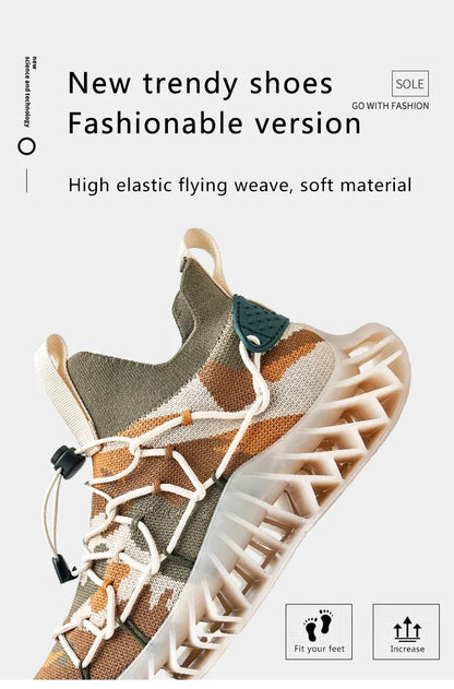 CUBICS Luxury Vortex Pivoted Dynamics Sneakers - Beige